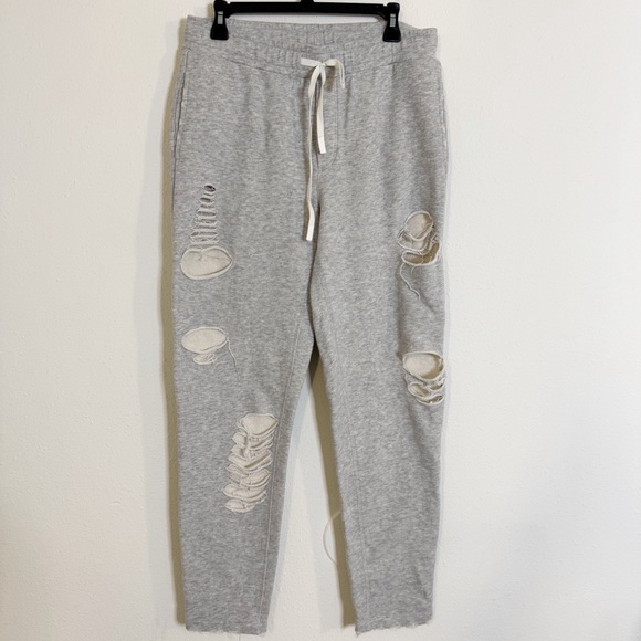 ALO Yoga Gray Distressed ripped sweat pants joggers Joggers - Picture 2 of 4